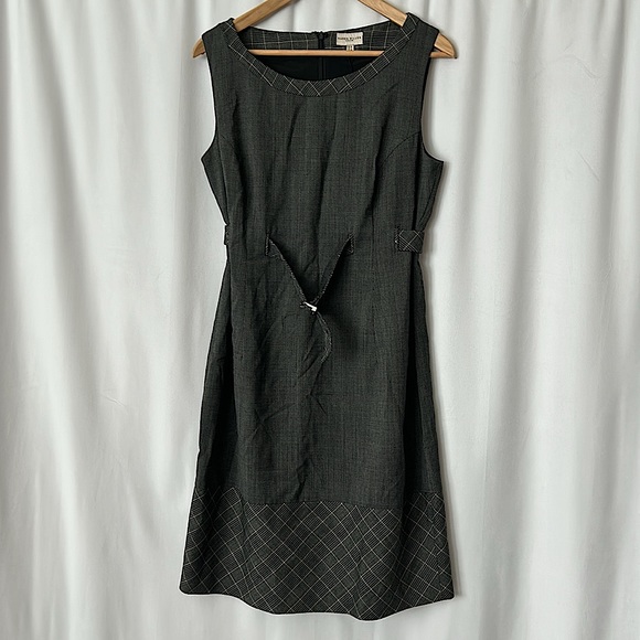 Karen Millen Dresses & Skirts - Karen Millen NWT Dark Grey Sleeveless Belted Wool Dress **Size 12**